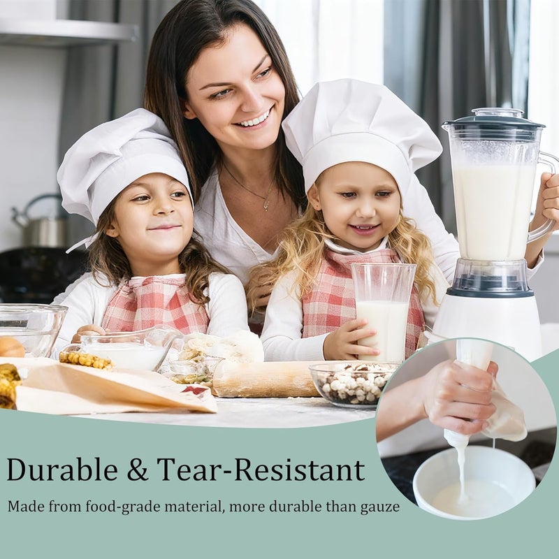 Ninsula 4PCS Nut Milk Bag, Food Grade Nylon Cheese Cloth Bag, Straining Reusable Fine Mesh Strainer for Tea, Yogurt, Juice, Cheese, Soup, Herbs, Vegetable Juice (8"x12"/14"x14"/10"x12"/12"x12") - Image 5